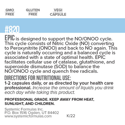 Epic by Systemic Formulas — label information