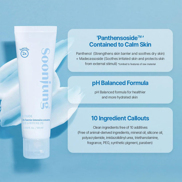 Etude Soonjung 2X Barrier Intensive Cream 2.02oz/ 60ml
