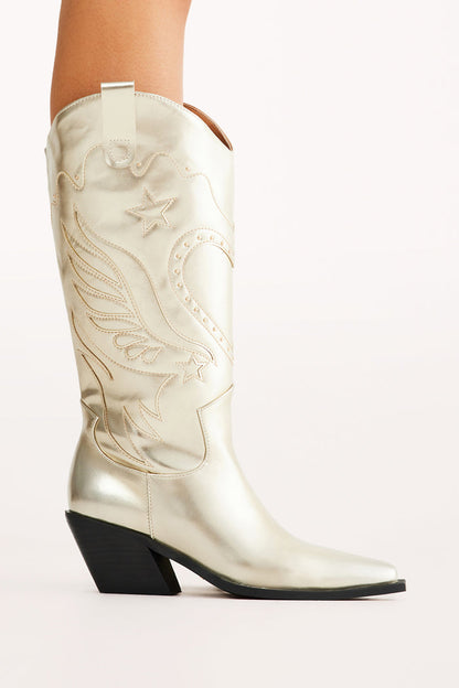 Petal and Pup USA SHOES Everlyn Boots - Gold Metallic