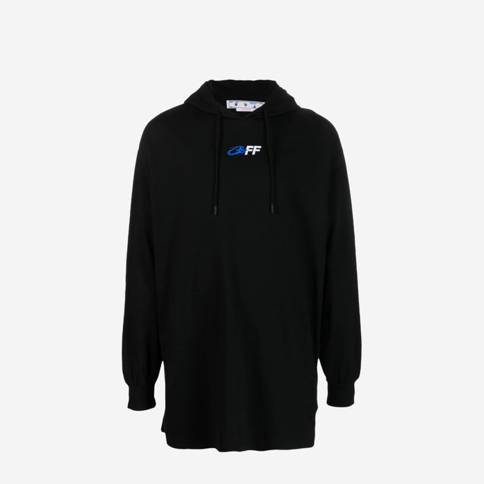 OFF-WHITE EXACTLY THE OPPOSITE HOODED T-SHIRT BLACK