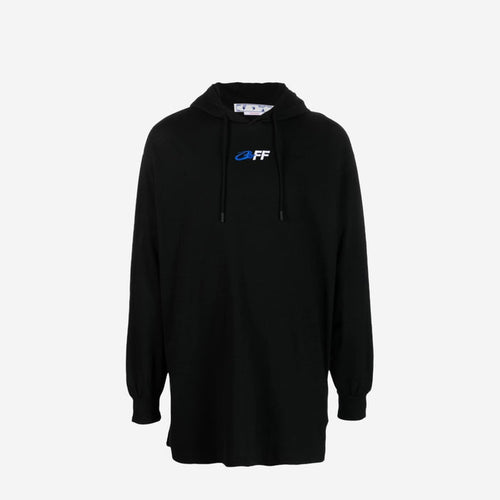 OFF-WHITE EXACTLY THE OPPOSITE HOODED T-SHIRT BLACK