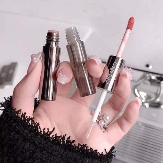 Gege Bear Double - headed Lip Glaze 33g ملمع شفاه مزدوج الرأس من جيجي بير - Princess Cosmetics Qatar