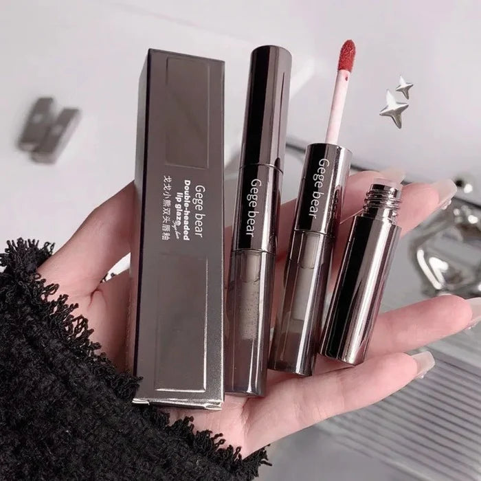 Gege Bear Double - headed Lip Glaze 33g ملمع شفاه مزدوج الرأس من جيجي بير - Princess Cosmetics Qatar