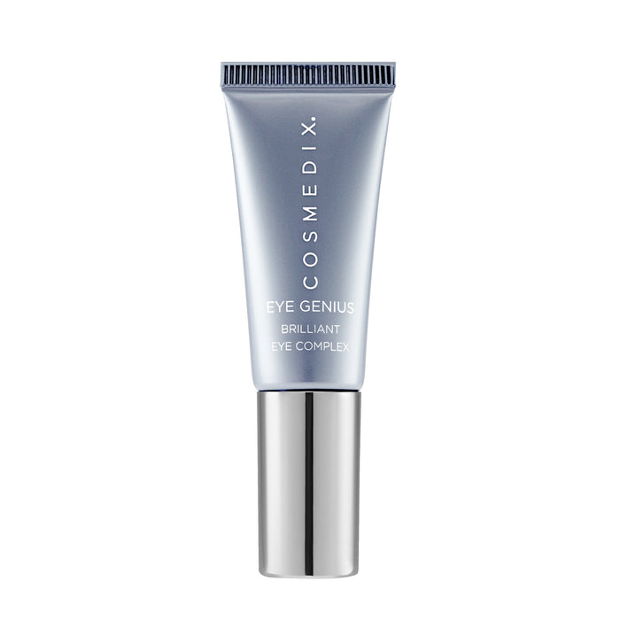 Cosmedix Eye Genius Brilliant Eye Complex Tube on a light gray background