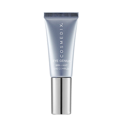 Cosmedix Eye Genius Brilliant Eye Complex Tube on a light gray background