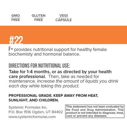 F+ Female Plus by Systemic Formulas — label information