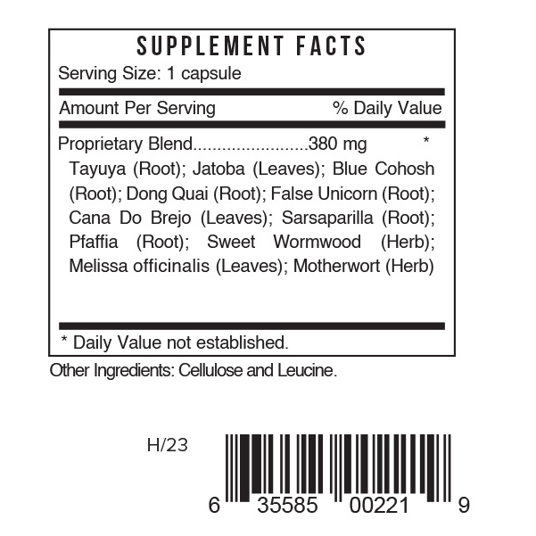 F+ Female Plus by Systemic Formulas — Supplement Facts