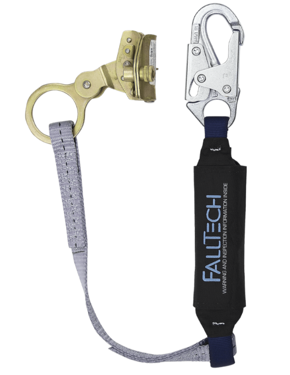 FallTech Hinged Trailing Rope Adjuster with 3' ViewPack® Energy Absorbing Lanyard #8358 (Discontinued)