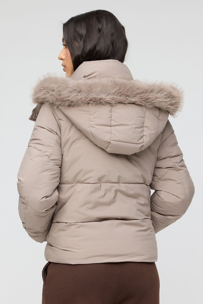 Faux Fur Hooded Puffer Jacket