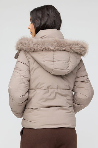 Faux Fur Hooded Puffer Jacket