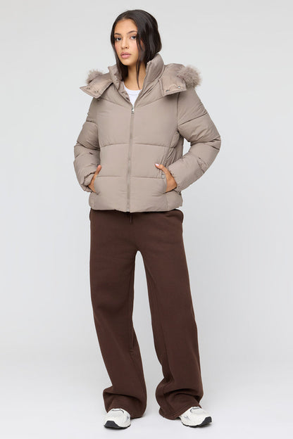 Faux Fur Hooded Puffer Jacket