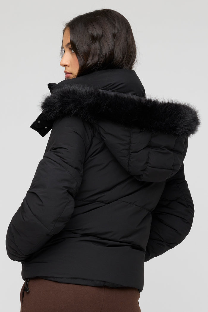 Faux Fur Hooded Puffer Jacket