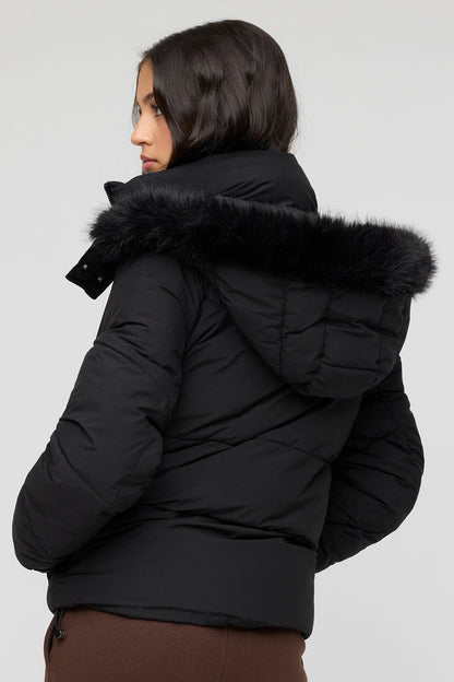 Faux Fur Hooded Puffer Jacket
