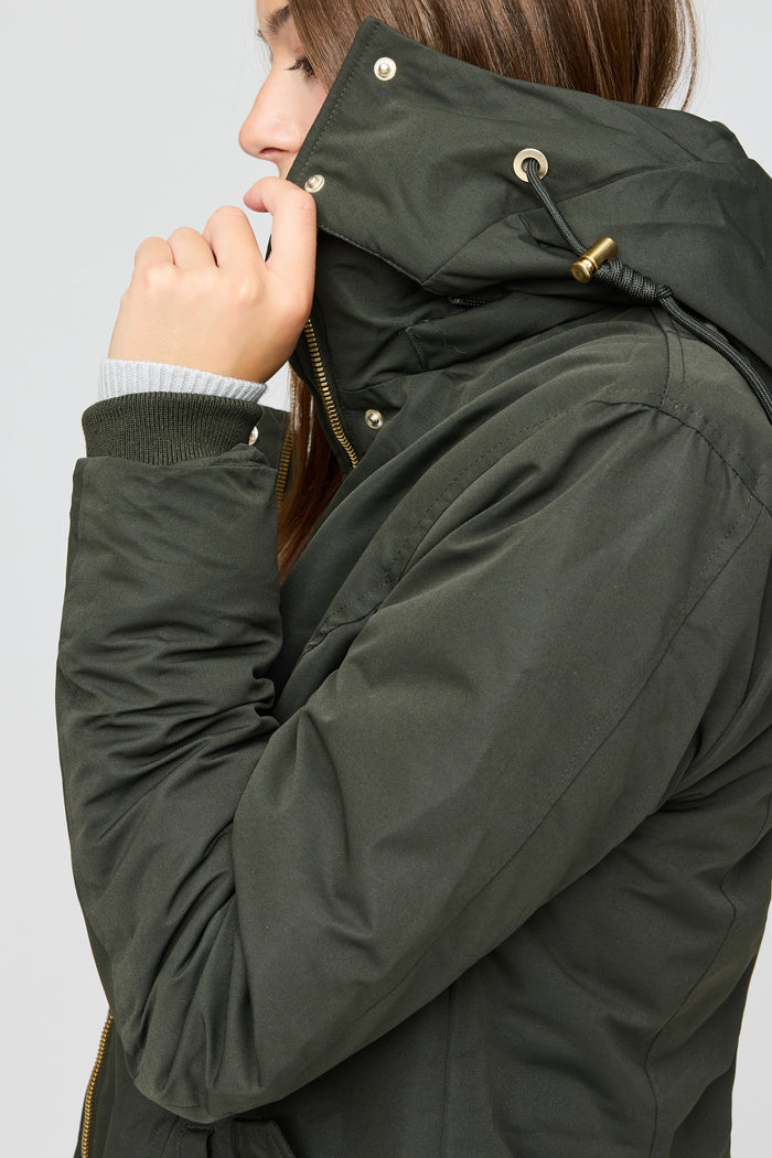 Faux Fur Lined Midi Parka