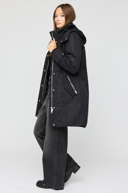 Faux Fur Lined Midi Parka