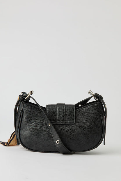 Faux Leather Belted Purse with Scarf