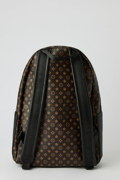 Faux Leather Status Print Backpack
