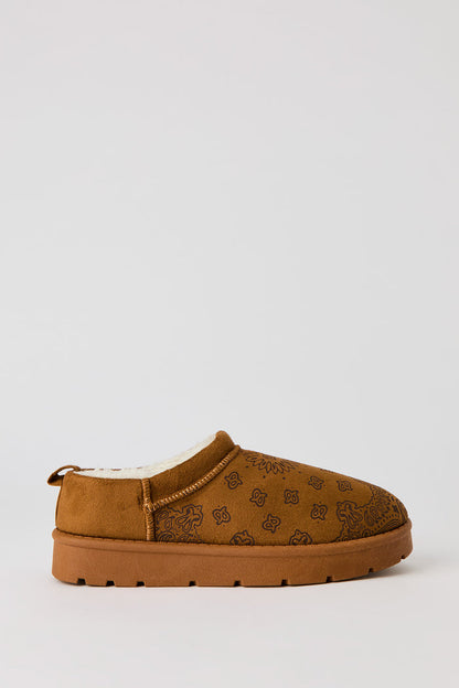 Faux-Suede Embroidered Slipper Booties