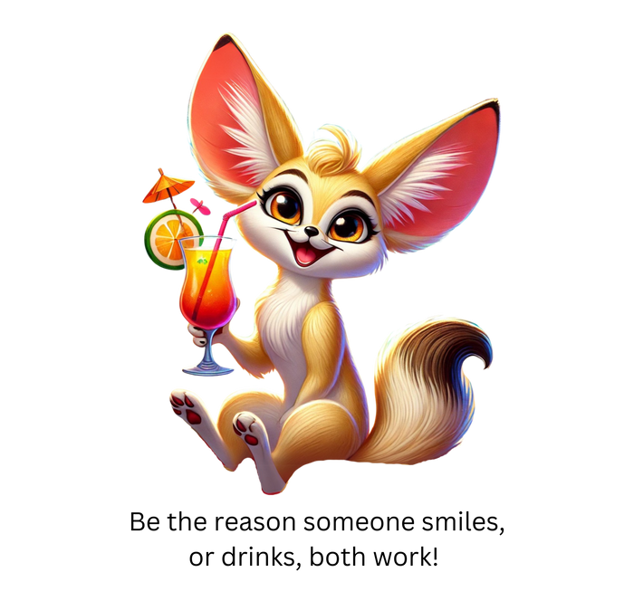 Fennec Fox Cocktail - Cheers to Good Times and Smiles! 🦊🍸 Unisex T-shirt - Whippie's