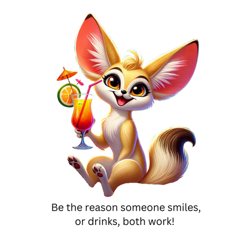 Fennec Fox Cocktail - Cheers to Good Times and Smiles! 🦊🍸 Unisex T-shirt - Whippie's