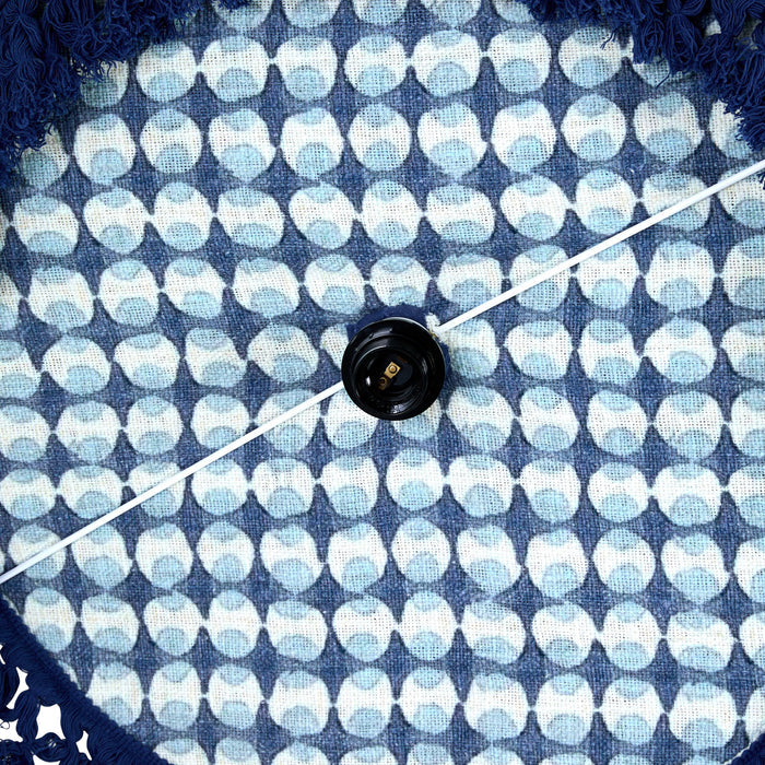 Fiesta Fringed Cotton Pendant Blue 60cm - SHADE ONLY