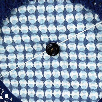 Fiesta Fringed Cotton Pendant Blue 60cm - SHADE ONLY