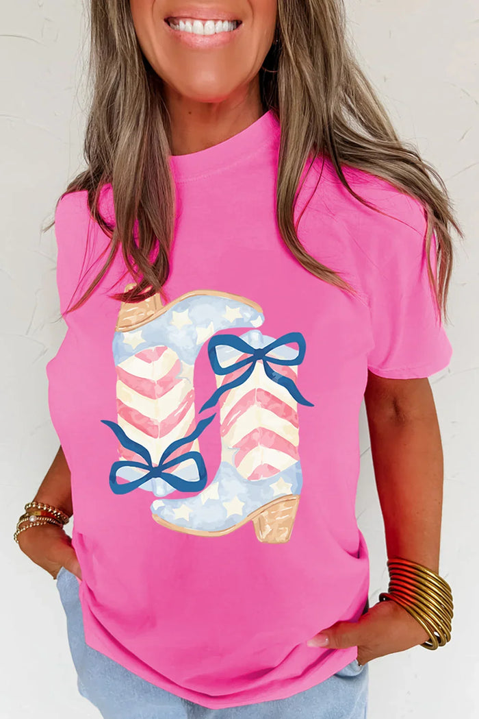 Flag Boots Bow Tee