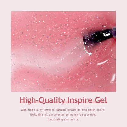 RARJSMClear Pink Sparkle Rainbow Shimmer Gel Nail Polish 15ml #754$9.99