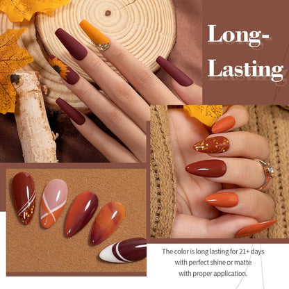 RARJSM ® Golden Thanksgiving Series Autumn and Winter Gel Nail Polish 6-Color Set | 7.5ml 6pcs
