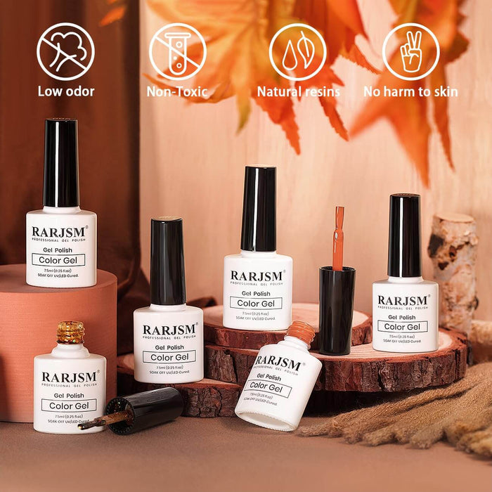 RARJSM ® Golden Thanksgiving Series Autumn and Winter Gel Nail Polish 6-Color Set | 7.5ml 6pcs
