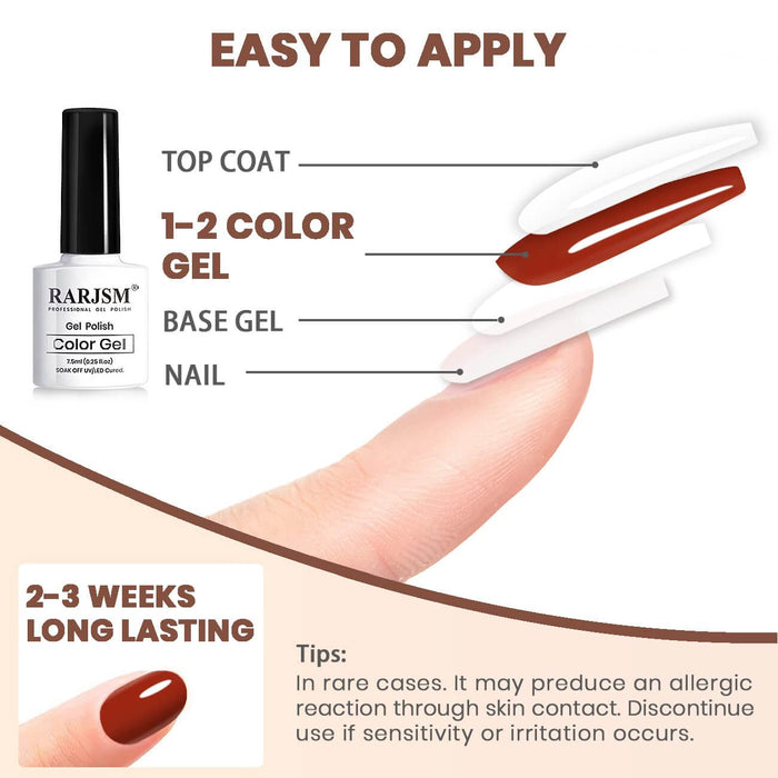 RARJSM ® Golden Thanksgiving Series Autumn and Winter Gel Nail Polish 6-Color Set | 7.5ml 6pcs