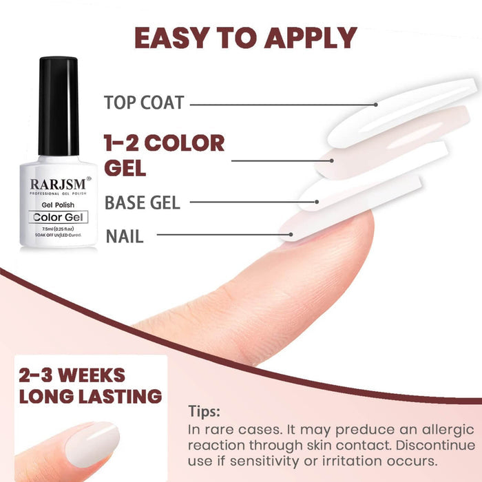 Rarjsm Gray Pink Classic nude Color Gel Nail Polish