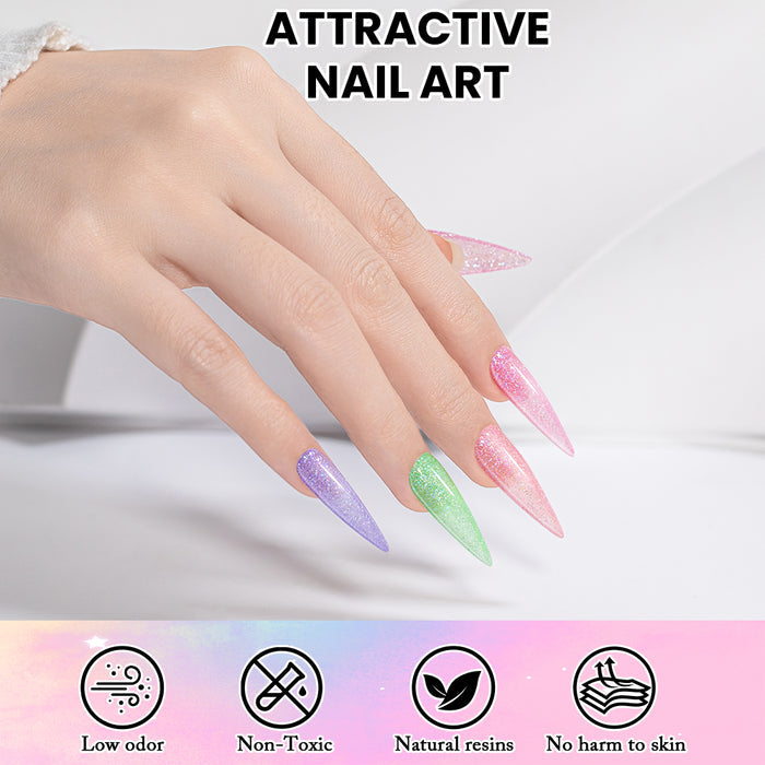 Flash Sale Icy Diamond Crush Gel Polish Set 6 Pastel Spring Summer Colors 7.5ml TPO HEMA Free - 50% OFF Limited Time Sale
