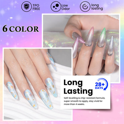 Flash Sale Icy Diamond Crush Gel Polish Set 6 Pastel Spring Summer Colors 7.5ml TPO HEMA Free - 50% OFF Limited Time Sale