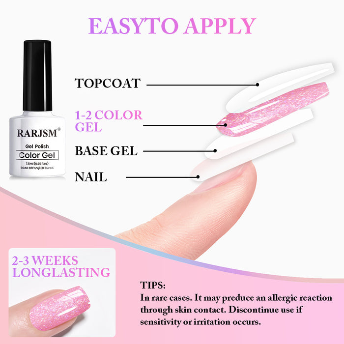 Flash Sale Icy Diamond Crush Gel Polish Set 6 Pastel Spring Summer Colors 7.5ml TPO HEMA Free - 50% OFF Limited Time Sale