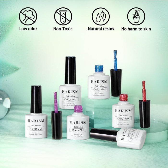 Low odor non-toxic natural resins no harm to skin TPO HEMA free vegan cruelty-free safe hypoallergenic 6 colors set