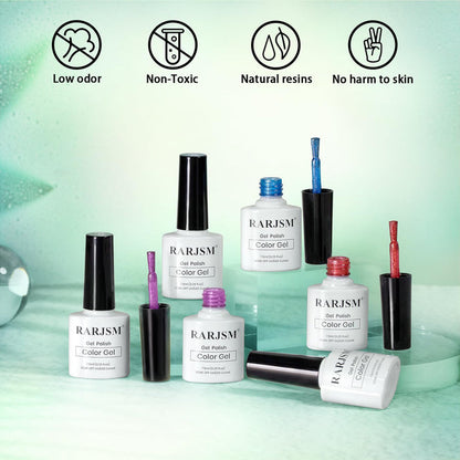 Low odor non-toxic natural resins no harm to skin TPO HEMA free vegan cruelty-free safe hypoallergenic 6 colors set