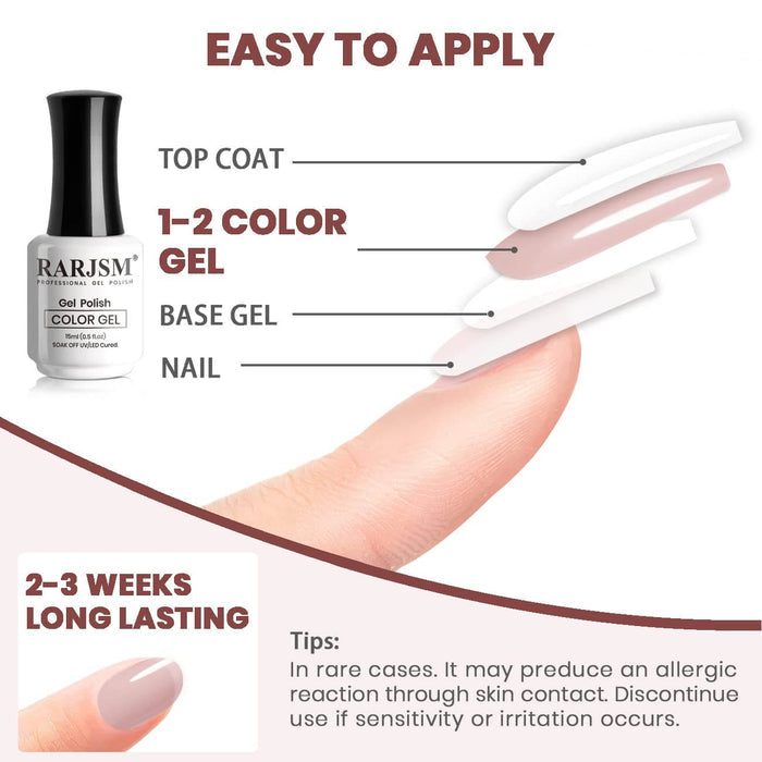 Oyster Pink|RARJSM ® Nude Pink Classic Color Gel Polish|15ml #535