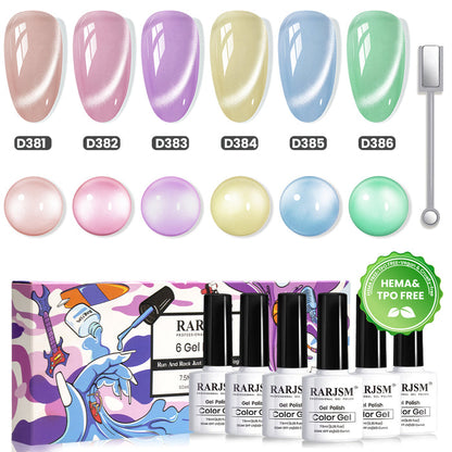Flash Sale Pastel Milkshake Cat Eye Gel Polish Set 6 Colors Spring Creamy Collection 7.5ml TPO HEMA Free - 38% OFF Limited Time Sale