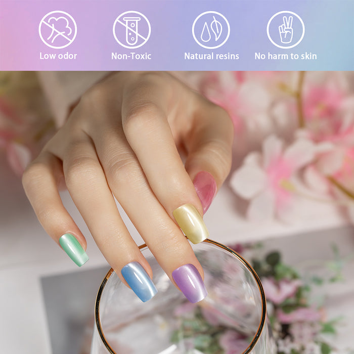 Flash Sale Pastel Milkshake Cat Eye Gel Polish Set 6 Colors Spring Creamy Collection 7.5ml TPO HEMA Free - 38% OFF Limited Time Sale