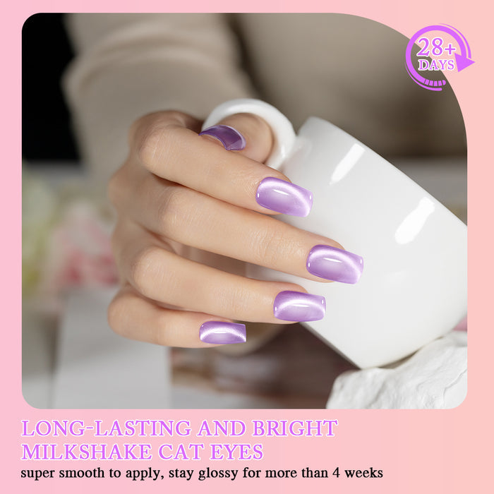 Flash Sale Pastel Milkshake Cat Eye Gel Polish Set 6 Colors Spring Creamy Collection 7.5ml TPO HEMA Free - 38% OFF Limited Time Sale