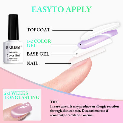 Flash Sale Pastel Milkshake Cat Eye Gel Polish Set 6 Colors Spring Creamy Collection 7.5ml TPO HEMA Free - 38% OFF Limited Time Sale