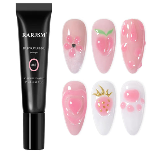 Flash Sale Pink No-Wipe 3D Sculpting Gel for Nail Art Designs - 50% OFF Limited Time Sale