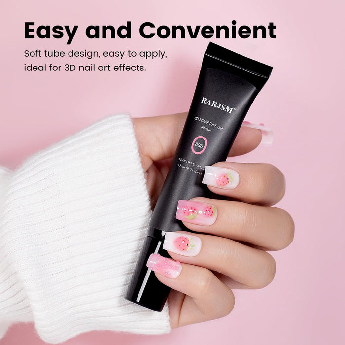 Flash Sale Pink No-Wipe 3D Sculpting Gel for Nail Art Designs - 50% OFF Limited Time Sale
