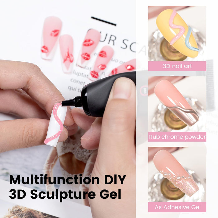 Flash Sale Pink No-Wipe 3D Sculpting Gel for Nail Art Designs - 50% OFF Limited Time Sale