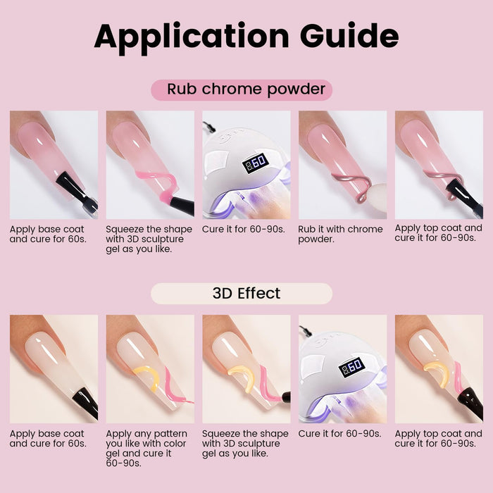 Flash Sale Pink No-Wipe 3D Sculpting Gel for Nail Art Designs - 50% OFF Limited Time Sale