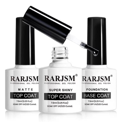 RARJSM ®Matte Gel Top Coat and Base Coat| 7.5ml 3PCS Set