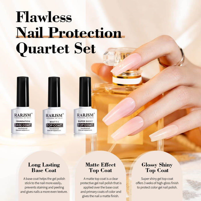 RARJSM ®Matte Gel Top Coat and Base Coat| 7.5ml 3PCS Set