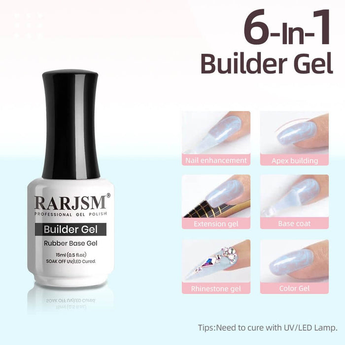 RARJSM ® Shell Thread Pearl Silver 6 in 1 Builder Gel | 15ml
