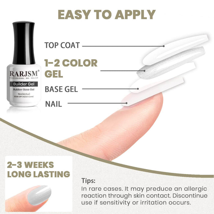 RARJSM ® Shell Thread Pearl Silver 6 in 1 Builder Gel | 15ml